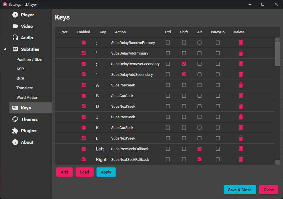 Settings Key